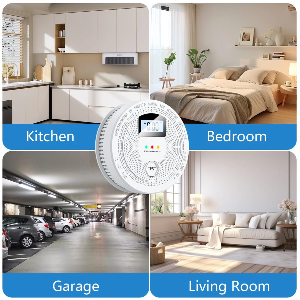 Use in kitchen, bedroom, garage and living room